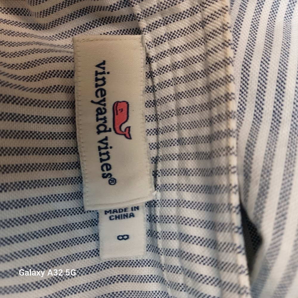 Vineyard Vines  Women Size 8 Blue Striped Mini Dress - Picture 12 of 16